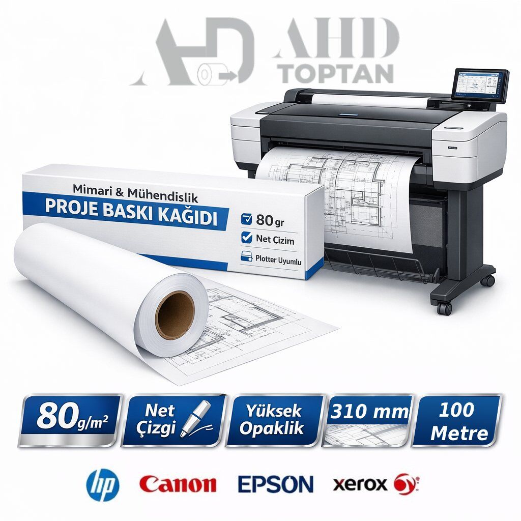 Plotter Kağıdı 31 Cm 100 Metre - 8 Adet 1 Koli