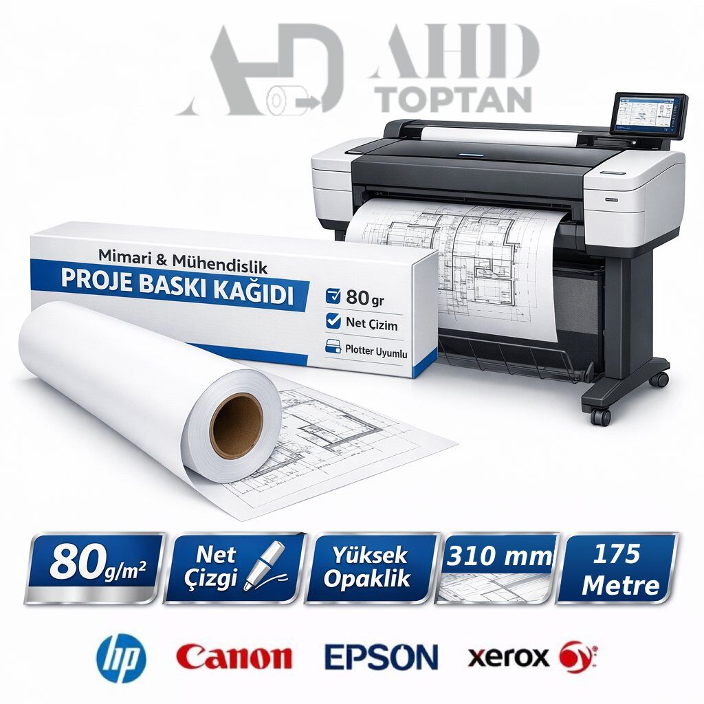 Plotter Kağıdı 31 Cm 175 Metre - 8 Adet 1 Koli